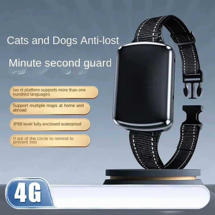 Pet GPS Tracker 4G Real Time Animal Collar Locator for Dogs - Black, 4G Eurasia - 3