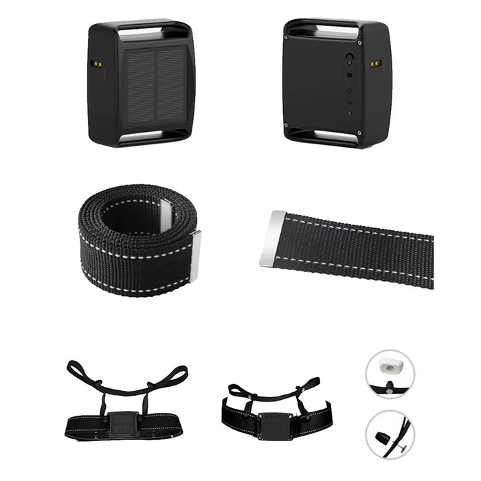 4G Real Time GPS Tracker Solar Powered Cattle Sheep Anti-theft Locator - Black - 3