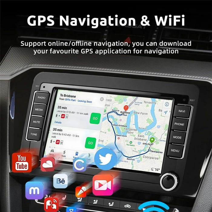 7 Inch Android 15 Car Stereo 2G+32G CarPlay Player Android GPS Navigation 12-LED Backup Camera Auto Player for Volkswagen Golf MK5  /  Polo Passat Jetta - 3