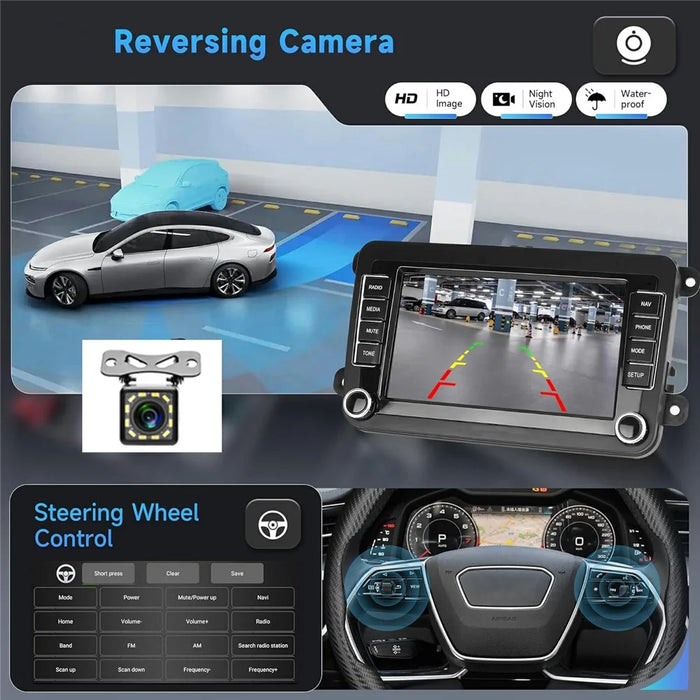 7 Inch Android 15 Car Stereo 2G+32G CarPlay Player Android GPS Navigation 12-LED Backup Camera Auto Player for Volkswagen Golf MK5  /  Polo Passat Jetta - 4