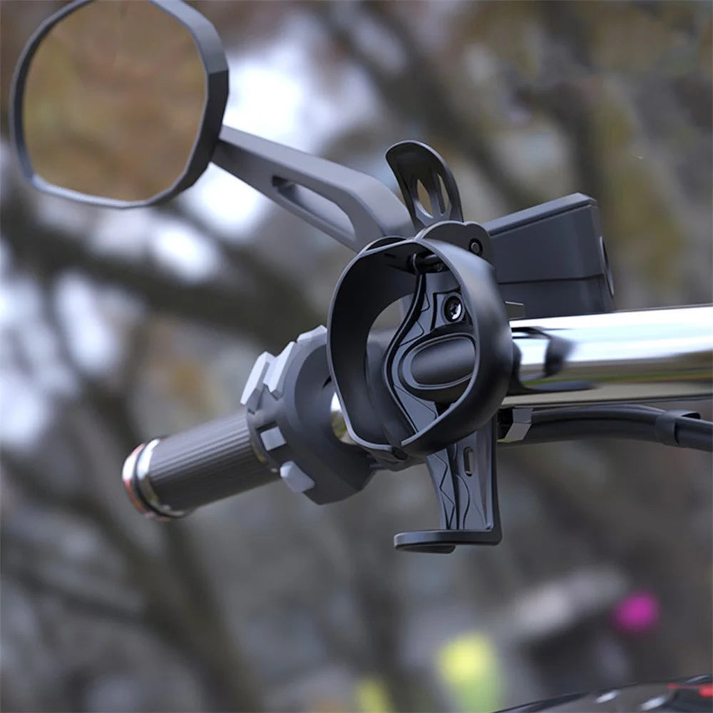 ABS Bottle Holder Portable Riding Water Cup Holder Mount with Bracket - Black - 7
