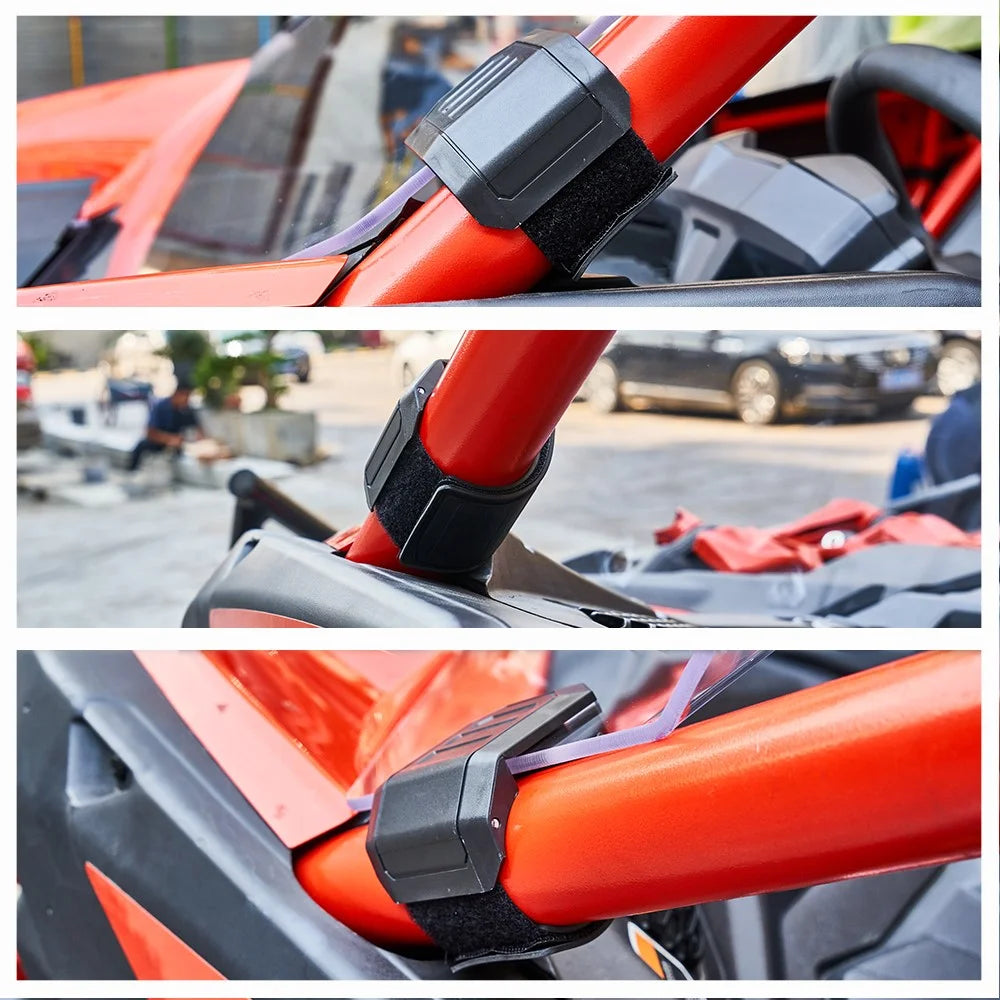 2Pcs UTV Universal Windshield Window Clamp for Can-Am Maverick x3 1000 Commander Honda Pioneer Polaris RZR - 3