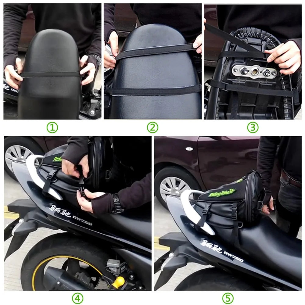 RIDING TRIBE G-XZ-017 Motorcycle Tank Bag Motorbike Tail Bag Waterproof Travel Backpack - 7