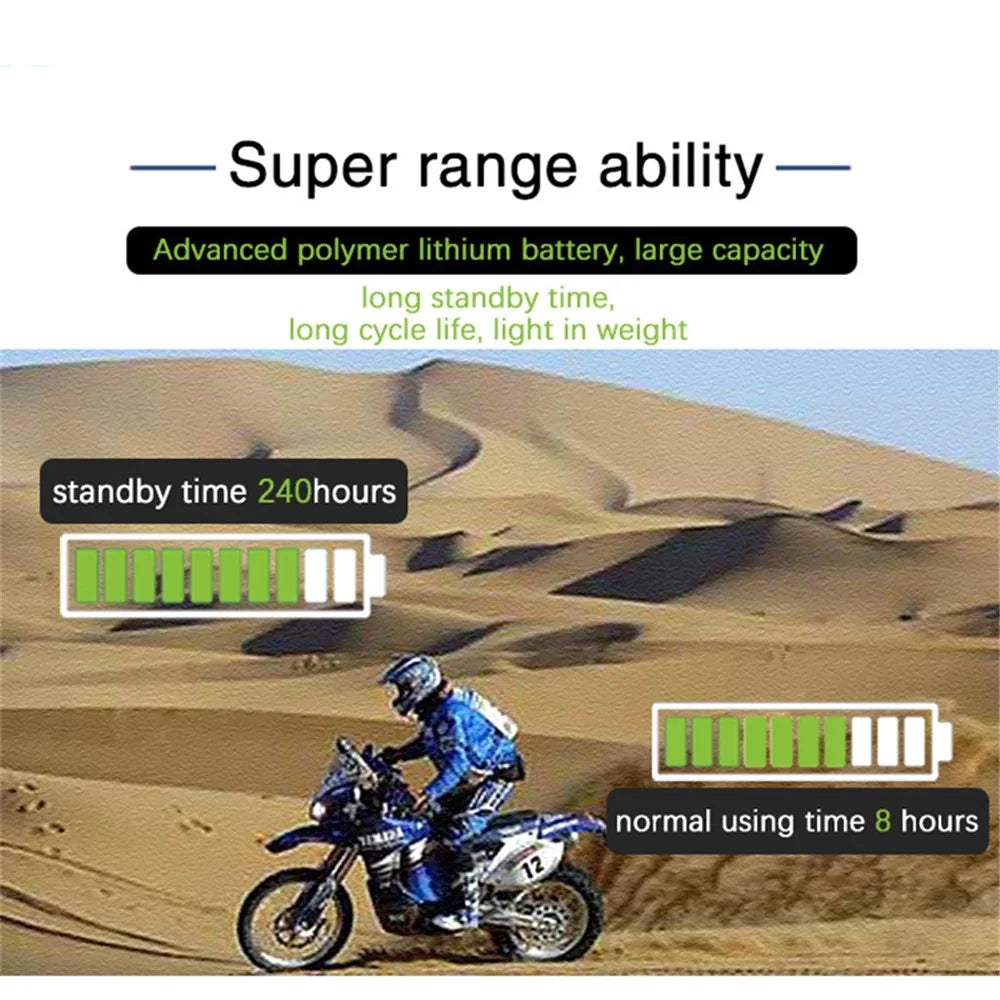 VNETPHONE V8 Motorcycle Helmet Intercom Bluetooth-compatible Headset Remote Control 1200M Wireless Distance Supporting Five People Live Chat - 6
