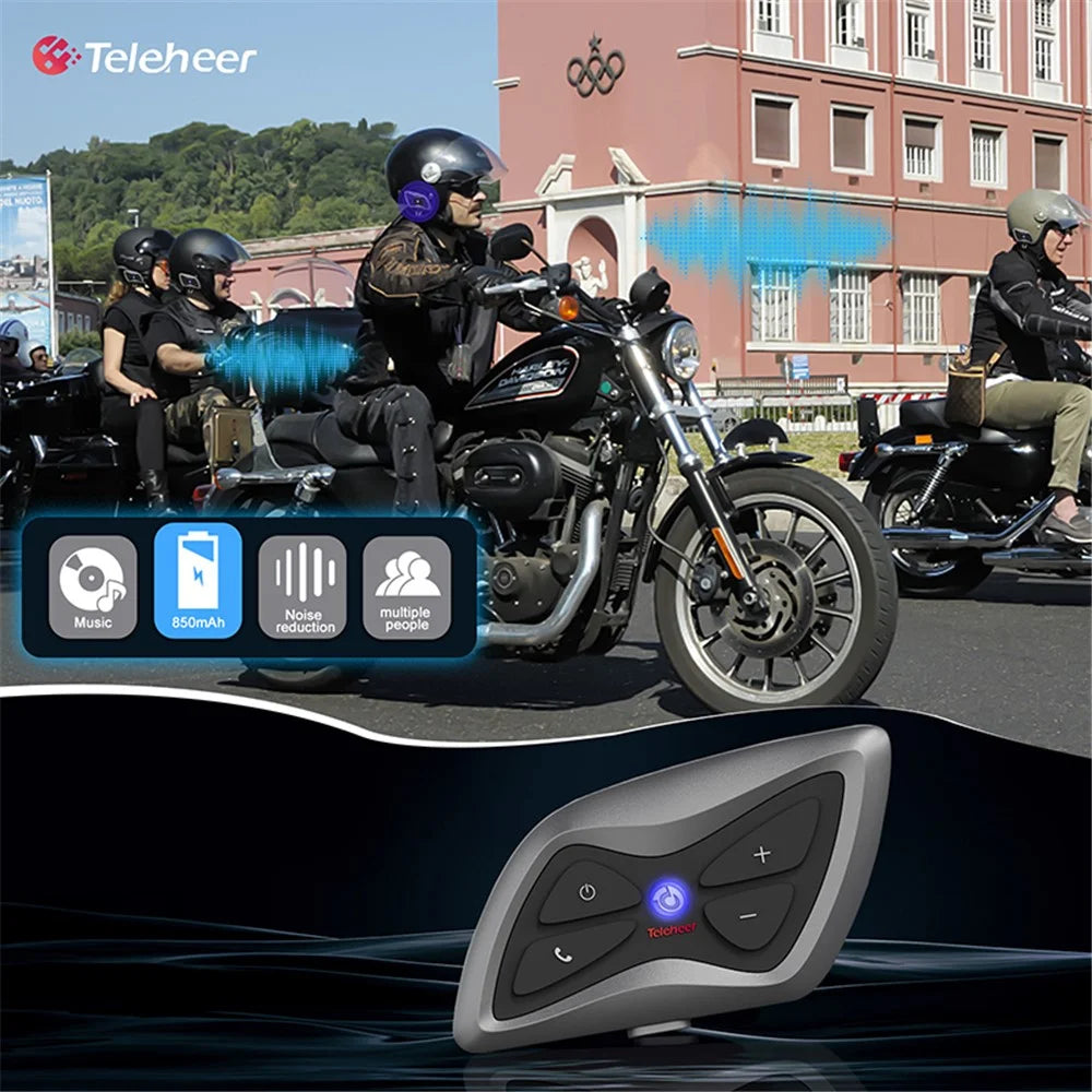 TELEHEER T6plus Motorcycle Helmet Bluetooth-compatible Headphone Outdoor Headset Waterproof Motorbike Sports Headset - 3