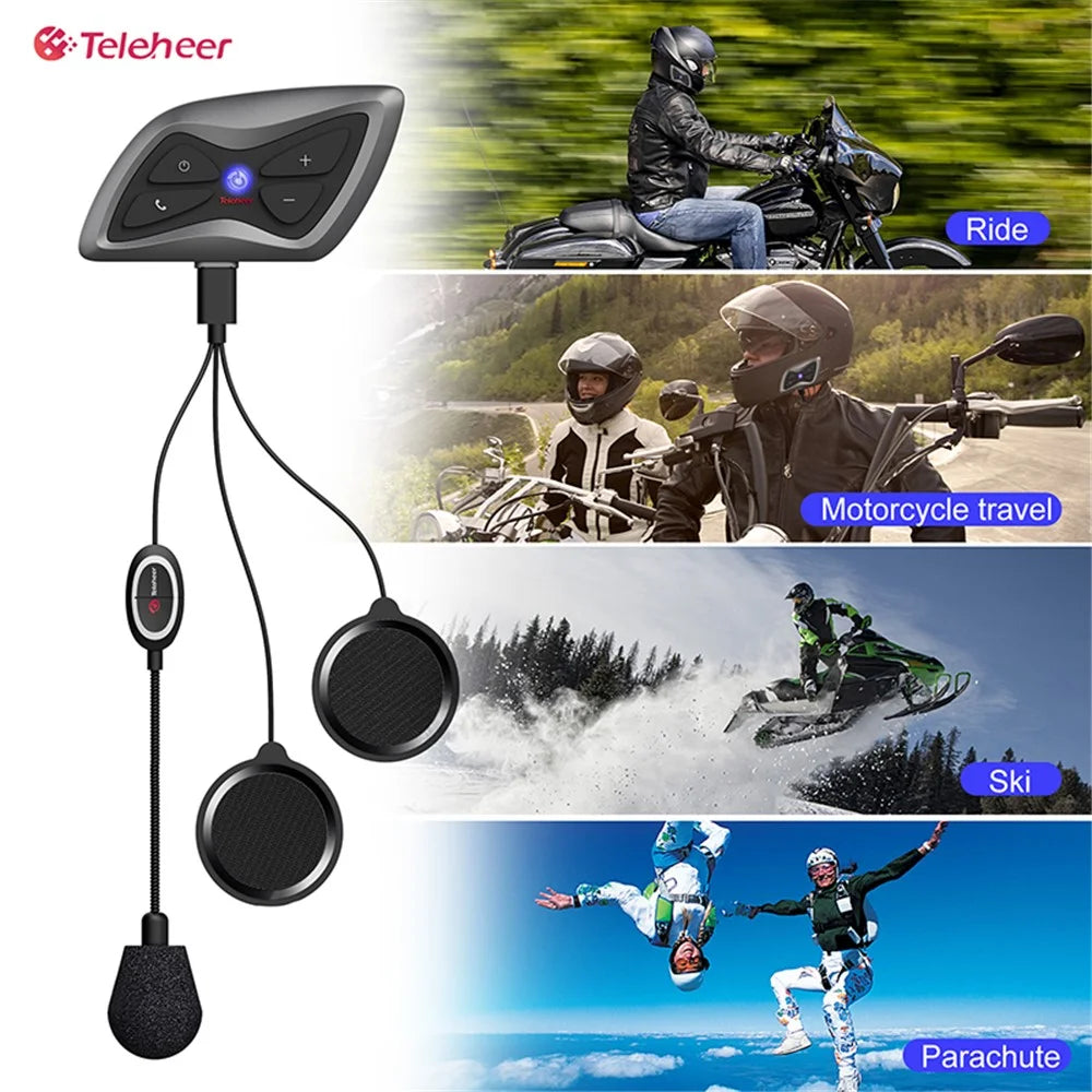 TELEHEER T6plus Motorcycle Helmet Bluetooth-compatible Headphone Outdoor Headset Waterproof Motorbike Sports Headset - 5
