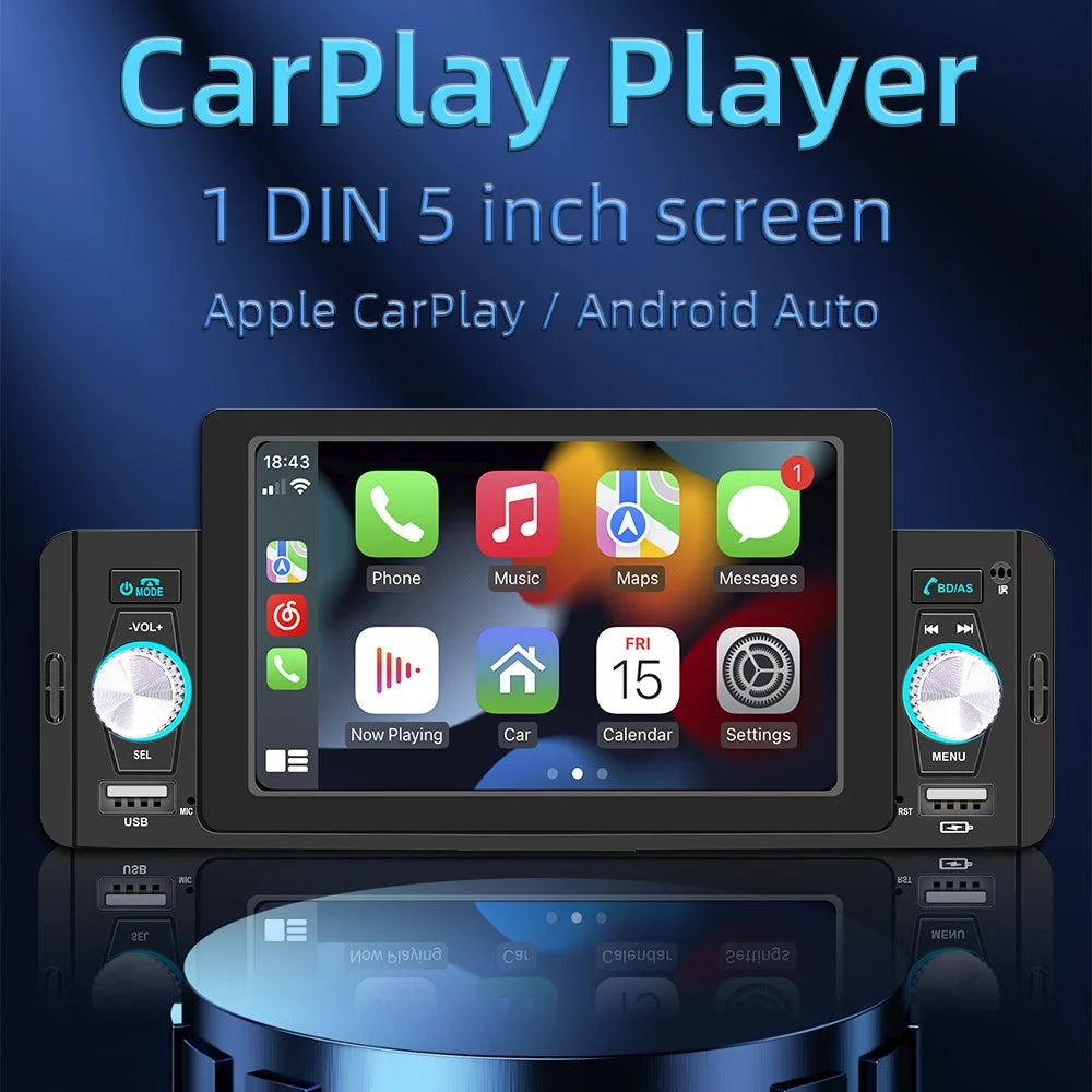 SWM 160C 5 inch Single Spindle Car Bluetooth-compatible Player MP5 MP4 Radio Audio Player CarPlay Cell Phone Connected Car BT Player - 2