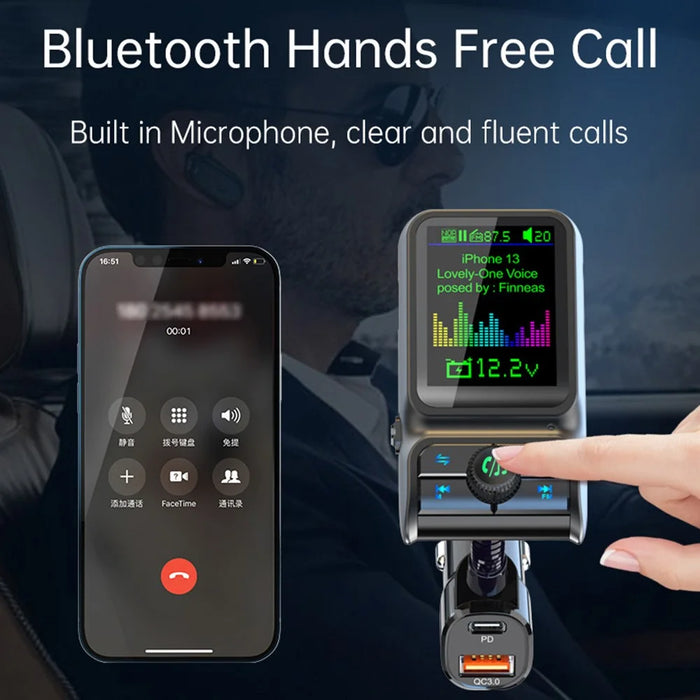 BC85 Car Bluetooth-compatible Player QC3.0 / PD Fast Charger 1.77" Color Screen Car FM Transmitter Support EQ Sound Adjustment - 7