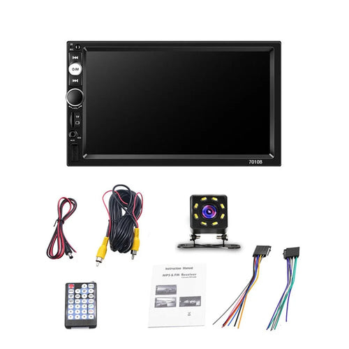 7010B Series 7" Touch Screen Car Audio MP5 Player Parking System with 8 LED Lights Rear View Camera - 1