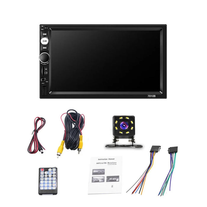 7010B Series 7" Touch Screen Car Audio MP5 Player Parking System with 8 LED Lights Rear View Camera - 1