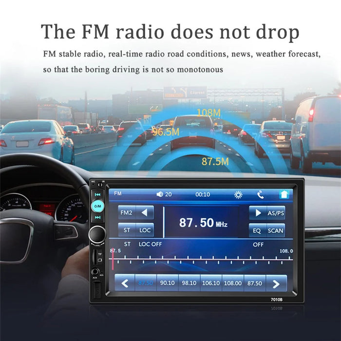 7010B Series 7" Touch Screen Car Audio MP5 Player Parking System with 8 LED Lights Rear View Camera - 3