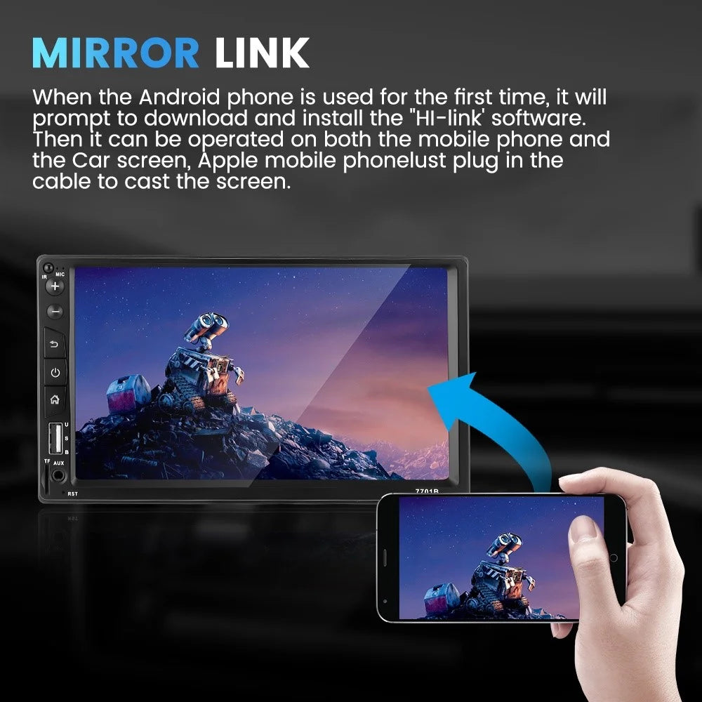 7701B 7-inch MP5 Carplayer Navigator Center Console Video Recorder with Radio (FM) / AUX  / Bluetooth-compatible Functions - 2