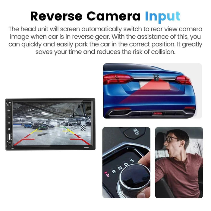 7701B-3 7-inch MP5 Carplayer with 12 Light Camera / Steering Wheel Controller, Auto Car Center Console Video Recorder - 5