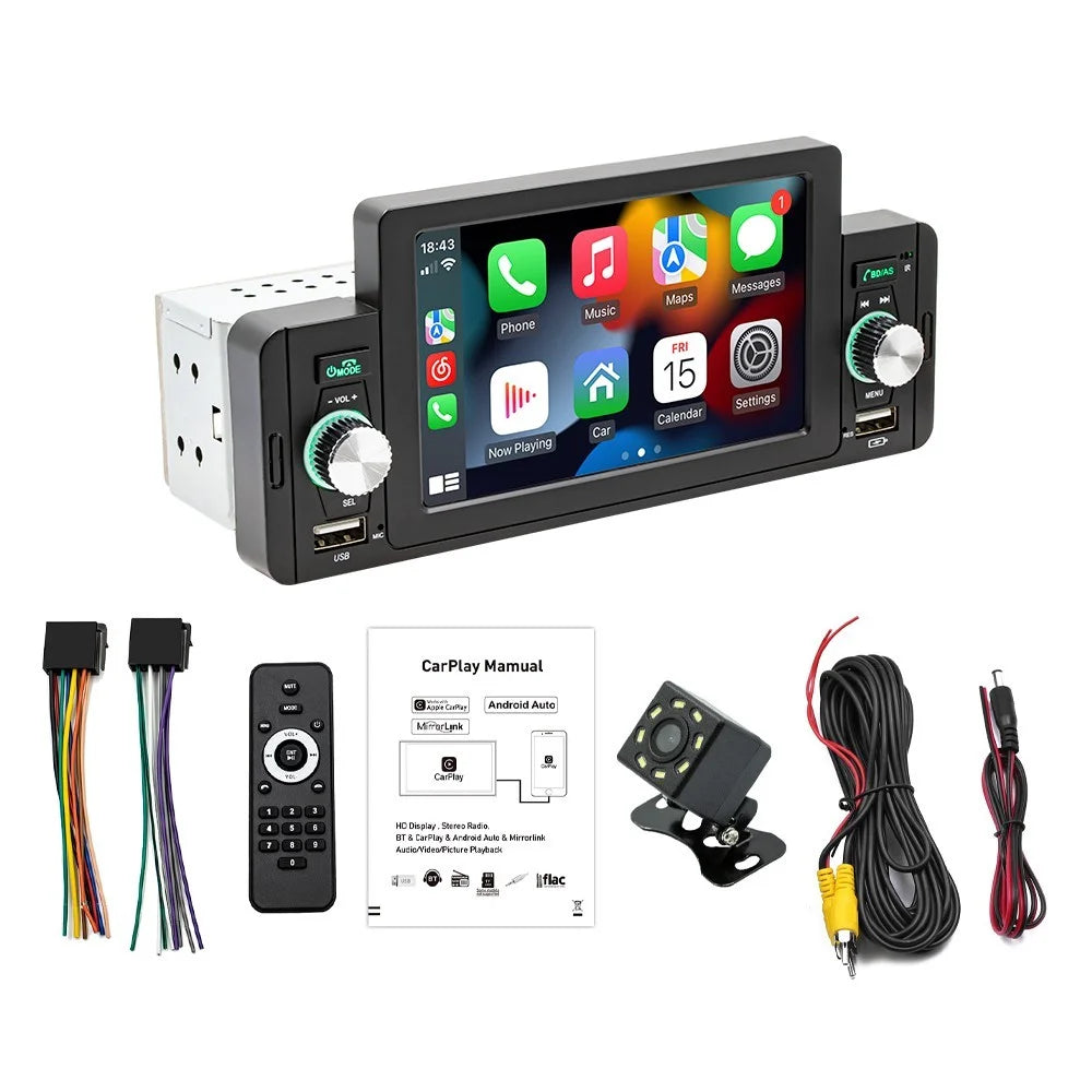 SWM 160C 5-inch Car Stereo with 8 LED Reverse Cameras Portable Car Radio Receiver MP5 Audio Player - 1