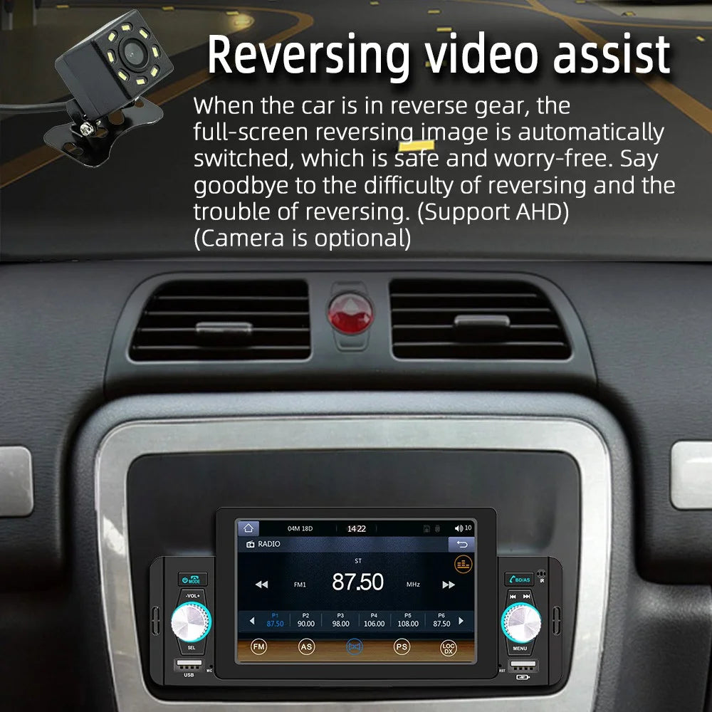 SWM 160C 5-inch Car Stereo with 8 LED Reverse Cameras Portable Car Radio Receiver MP5 Audio Player - 5