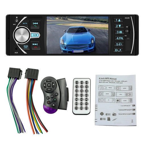 4022B 12V Car MP5 Player Steering Wheel Control 4.1-inch Screen Auto Stereo Audio - 1