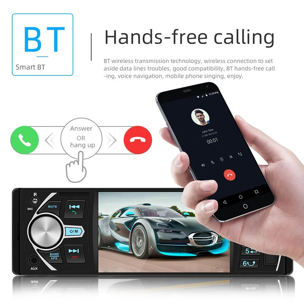 4022B 12V Car MP5 Player Steering Wheel Control 4.1-inch Screen Auto Stereo Audio - 2