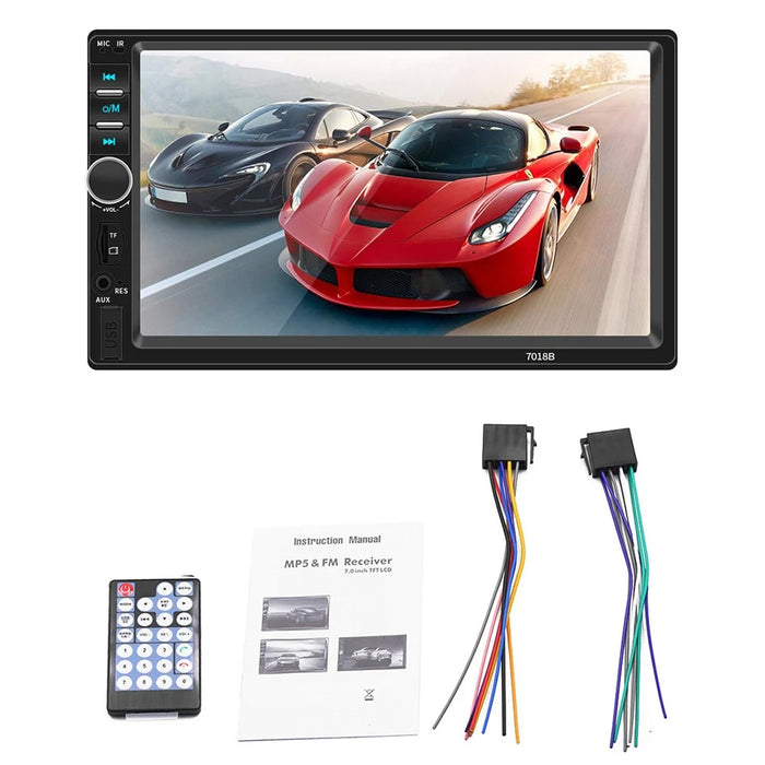 7018B Car Stereo Receiver 7-inch Touch Screen Multimedia Bluetooth-compatible Mirror Link USB / TF MP5 Player - 1