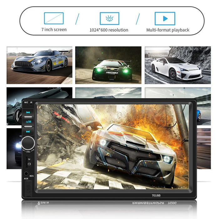 7018B Car Stereo Receiver 7-inch Touch Screen Multimedia Bluetooth-compatible Mirror Link USB / TF MP5 Player - 3