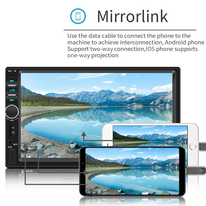 7018B Car Stereo Receiver 7-inch Touch Screen Multimedia Bluetooth-compatible Mirror Link USB / TF MP5 Player - 4
