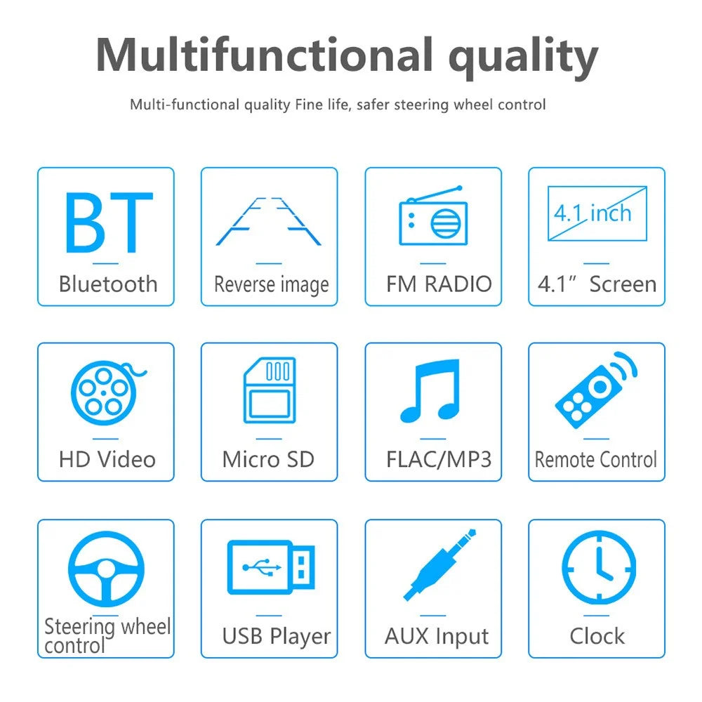 Z1 4.1-inch HD Touch Screen Wireless Bluetooth-compatible Car Radio MP5 Player with 7 Color Button Lights (No Battery) - 4