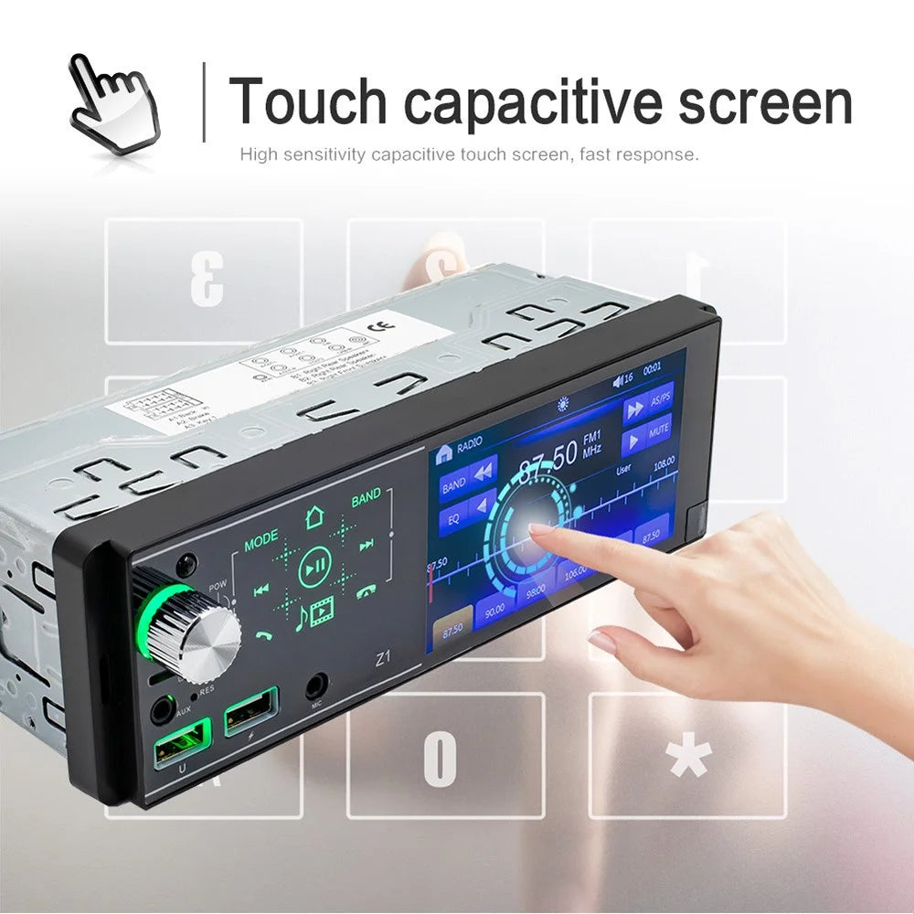Z1 4.1-inch HD Touch Screen Wireless Bluetooth-compatible Car Radio MP5 Player with 7 Color Button Lights (No Battery) - 5