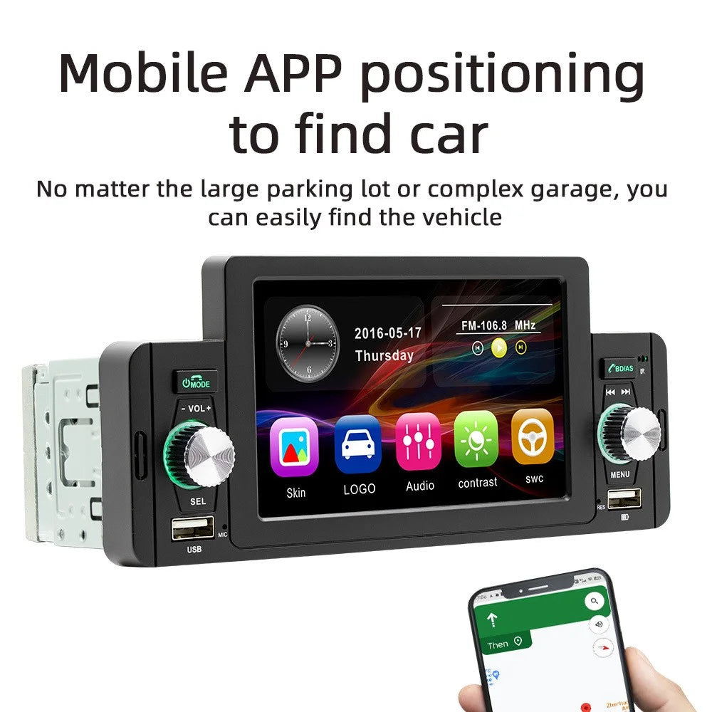 SWM-160 5-inch HD Display Car MP5 Player Bluetooth-compatible 5.0 Hands-Free Car Audio Player Built-in FM Radio (without Battery) - 5