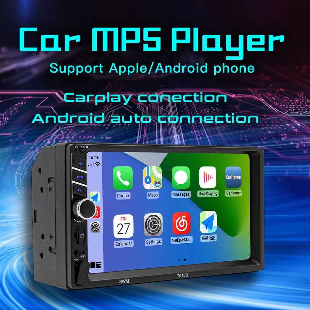 7013B 7-inch Car MP5 Player Bluetooth-compatible Multimedia FM Radio Audio Receiver AUX in USB TF Card Input - 3