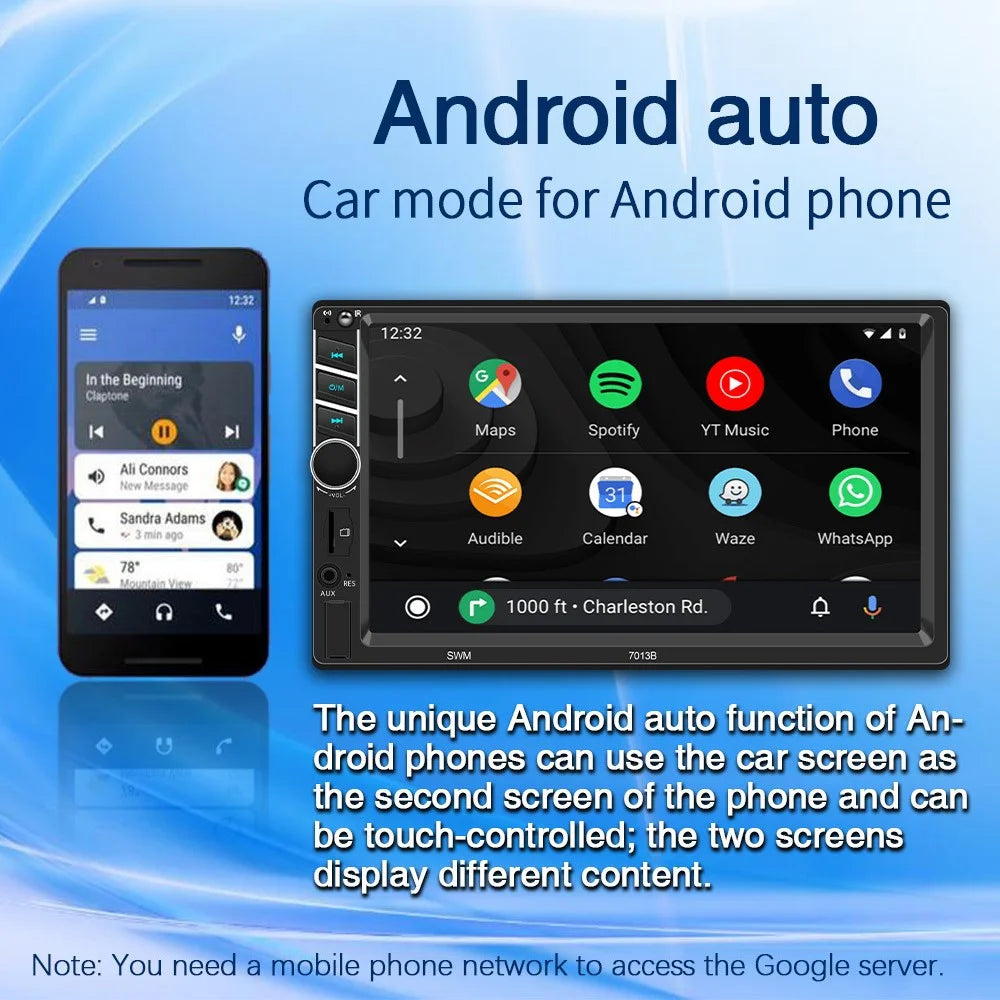 7013B 7-inch Car MP5 Player Bluetooth-compatible Multimedia FM Radio Audio Receiver AUX in USB TF Card Input - 5