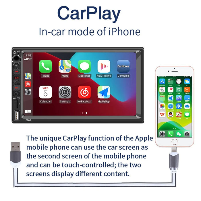 B700 Car MP5 Player 7-inch FM Car Radio Bluetooth-compatible Multimedia Support Mirror Link - 4