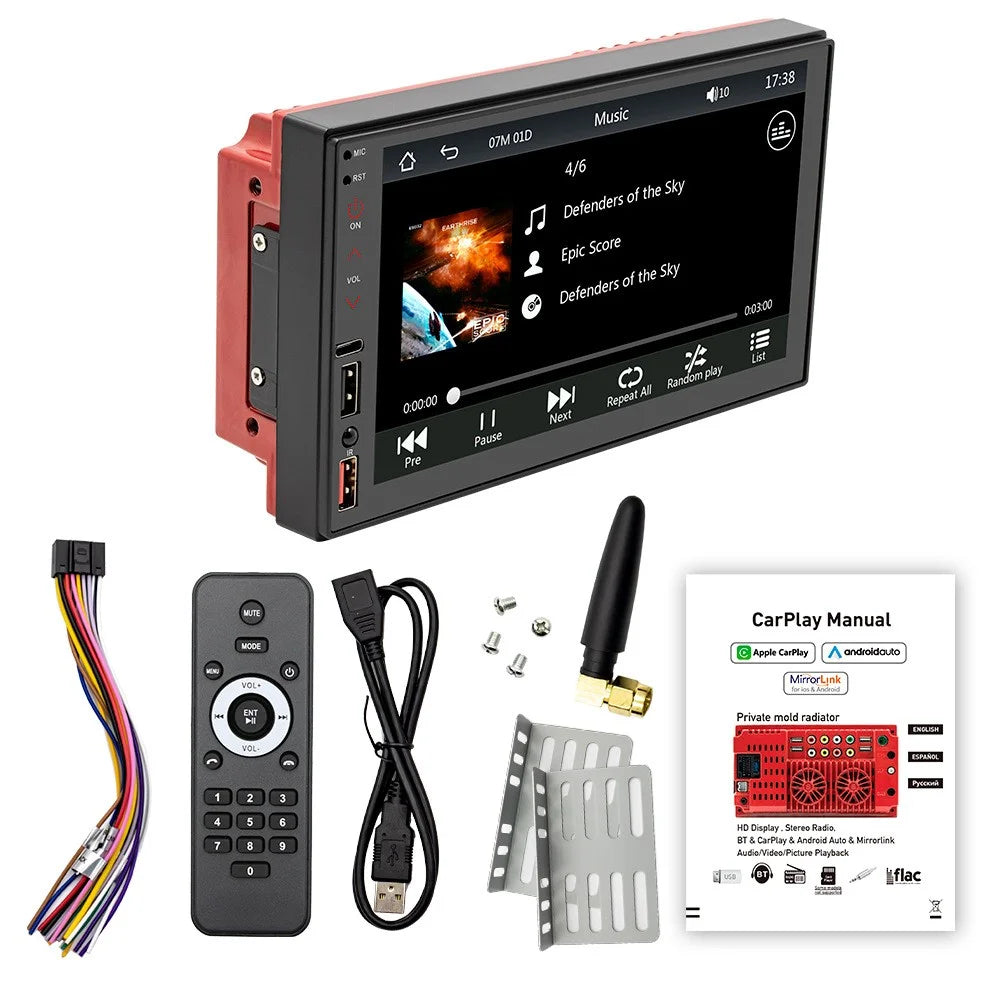 FS02C Car Radio MP5 Player 7" HD Screen Mirror Link Reversing Image FM Radio Receiver - 1