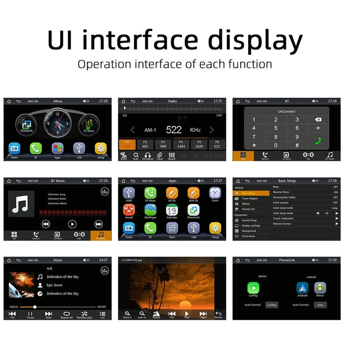 FS02C Car Radio MP5 Player 7" HD Screen Mirror Link Reversing Image FM Radio Receiver - 6
