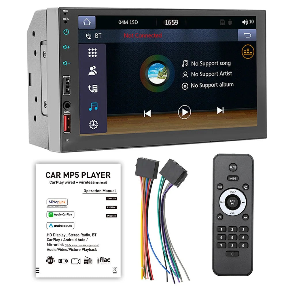Bluetooth-compatible Car Stereo 7 Inch Car MP5 Player Multimedia FM Radio Receiver Support Reversing Image - 1
