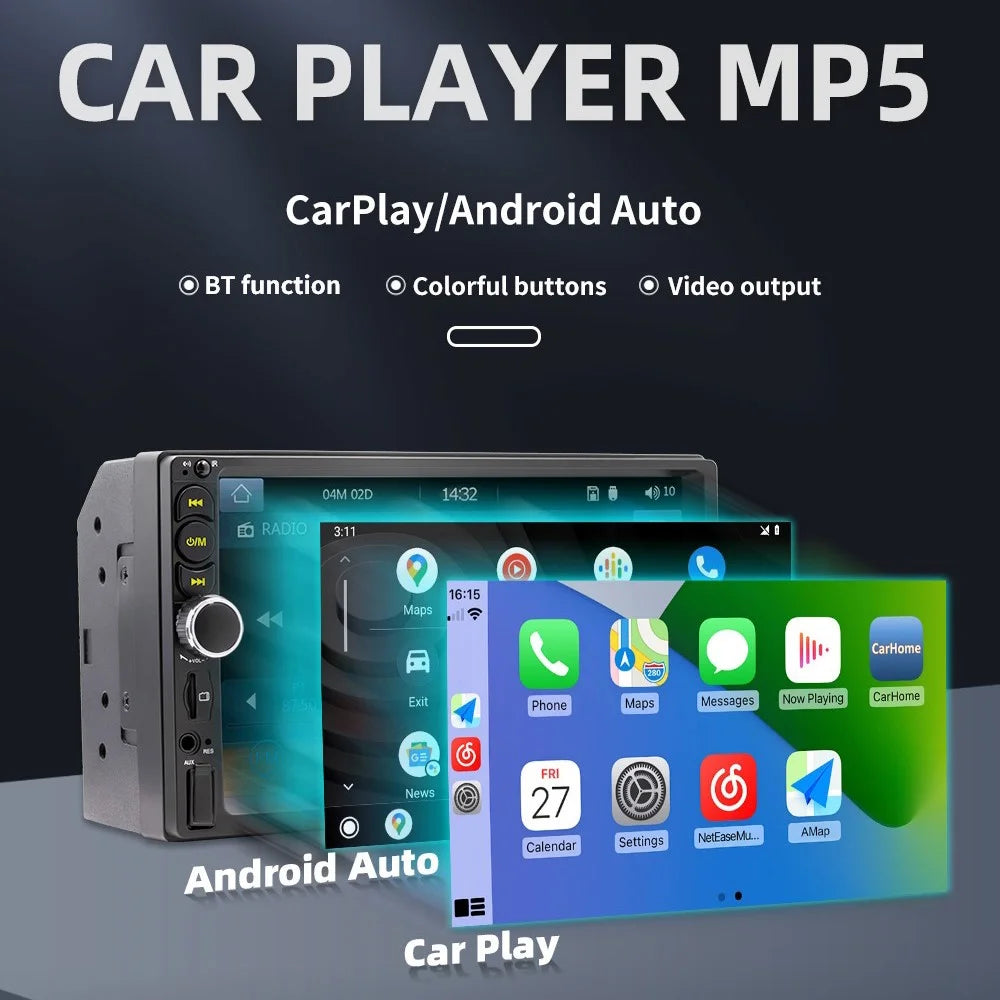 F710C Car Stereo Receiver 7'' Bluetooth-compatible Hands-Free Car Radio FM Receiver MP5 Car Player - 2