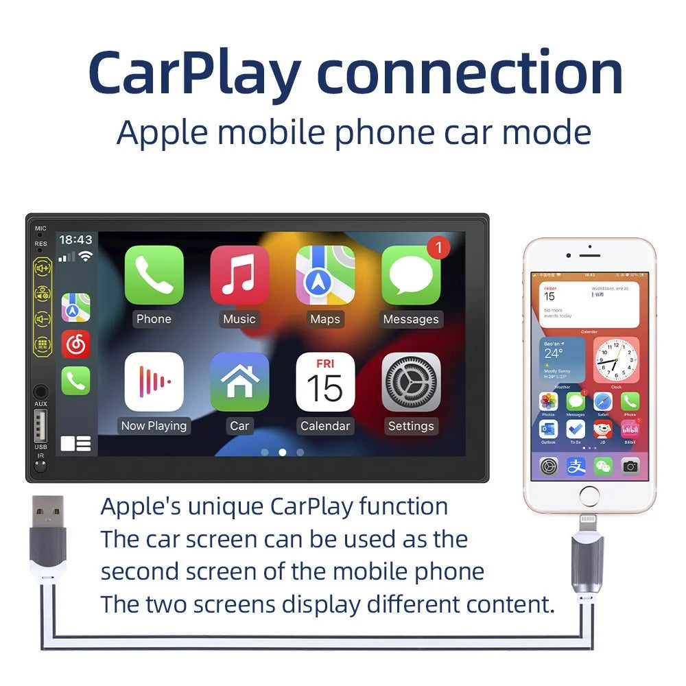 L1 7-inch Car Audio Receiver Bluetooth-compatible FM MP5 Player Supports Mirror Link for iOS / Android - 3