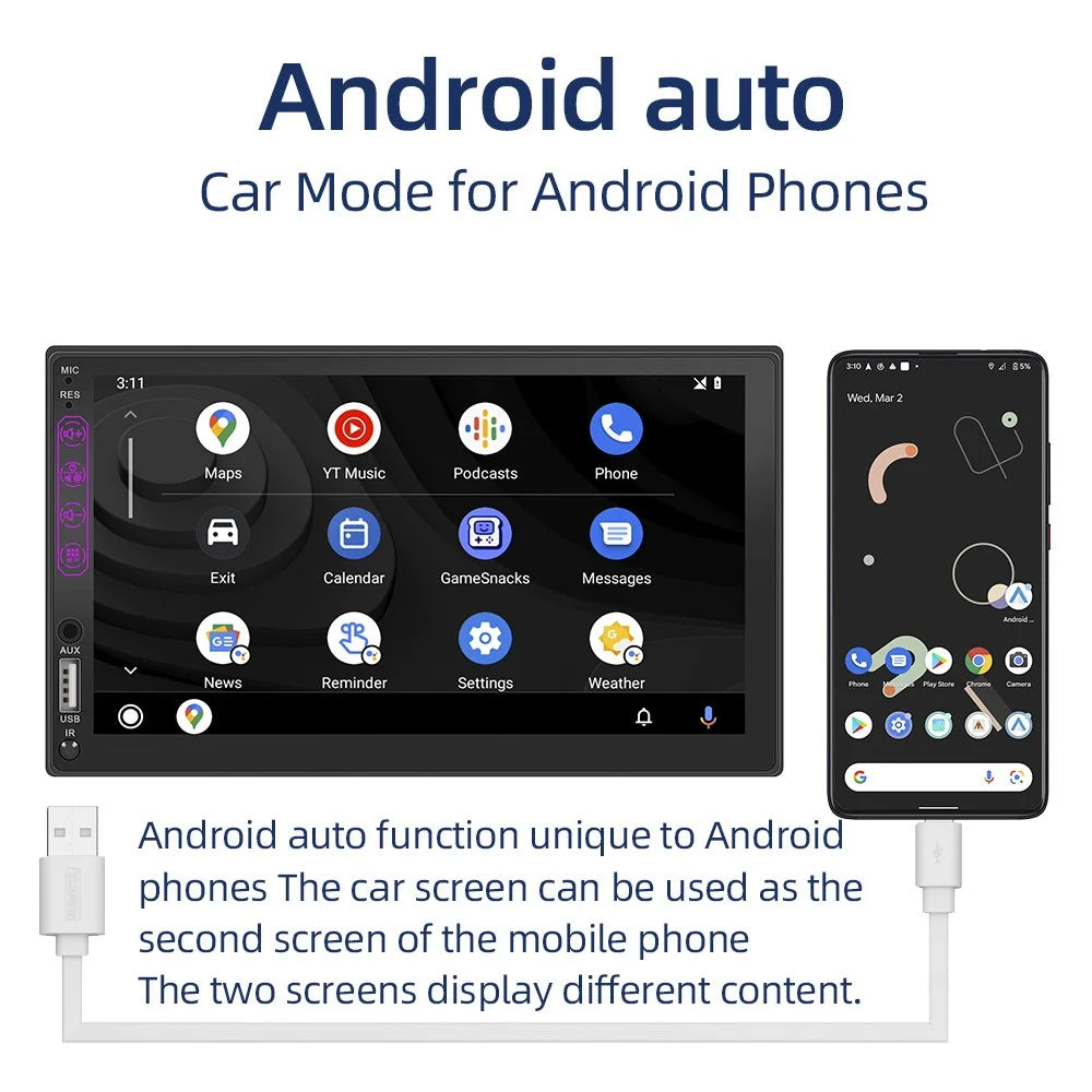 L1 7-inch Car Audio Receiver Bluetooth-compatible FM MP5 Player Supports Mirror Link for iOS / Android - 4
