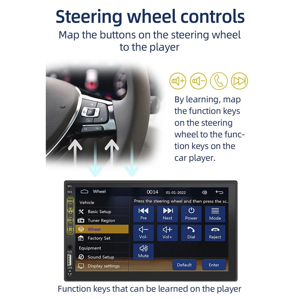 L1 7-inch Car Audio Receiver Bluetooth-compatible FM MP5 Player Supports Mirror Link for iOS / Android - 7
