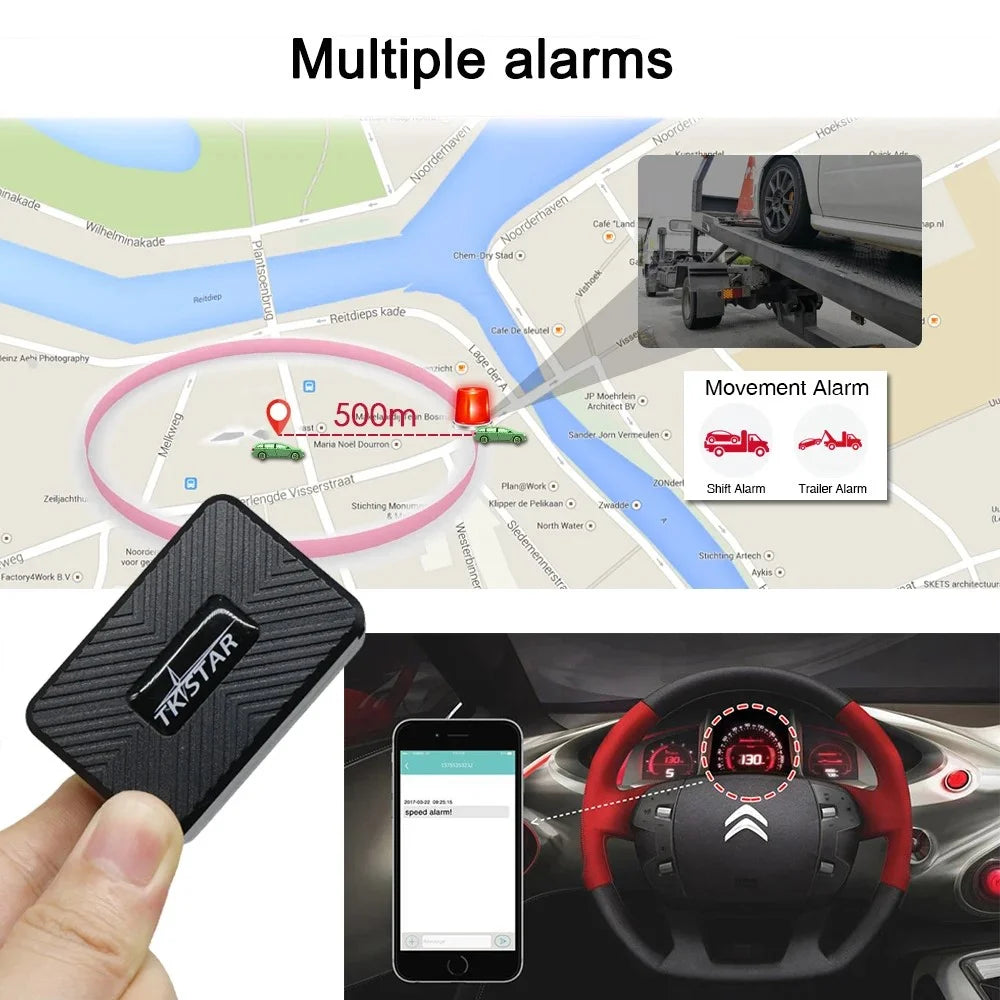 TKSTAR TK913 Car GPS Tracker 2G GPRS Locator with Automatic Voice Monitoring, Free Web APP - 3
