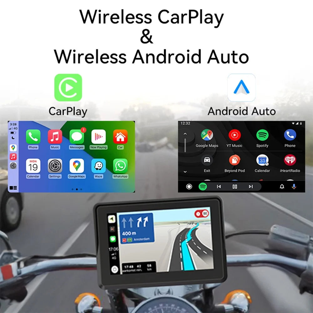 PND-Q5S 5-Inch Display Wireless Car Play Motorcycle GPS Navigator - 5
