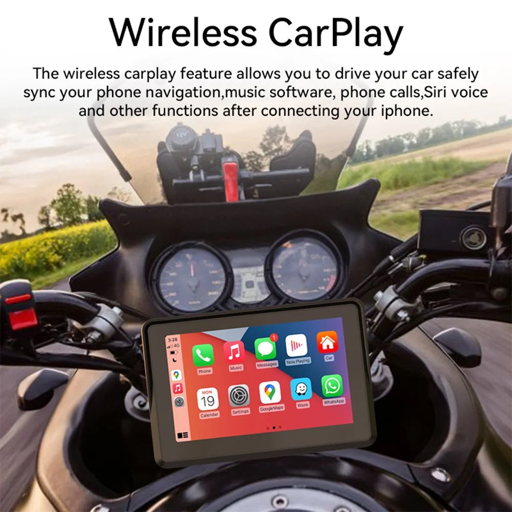 PND-Q5S 5-Inch Display Wireless Car Play Motorcycle GPS Navigator - 6