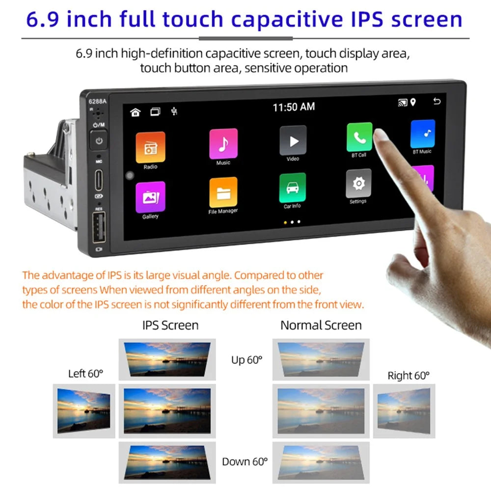 6288A 6.9-inch IPS Screen Android Wireless Car Play Mobile Phone Bluetooth-compatible Player 2+32G - 4