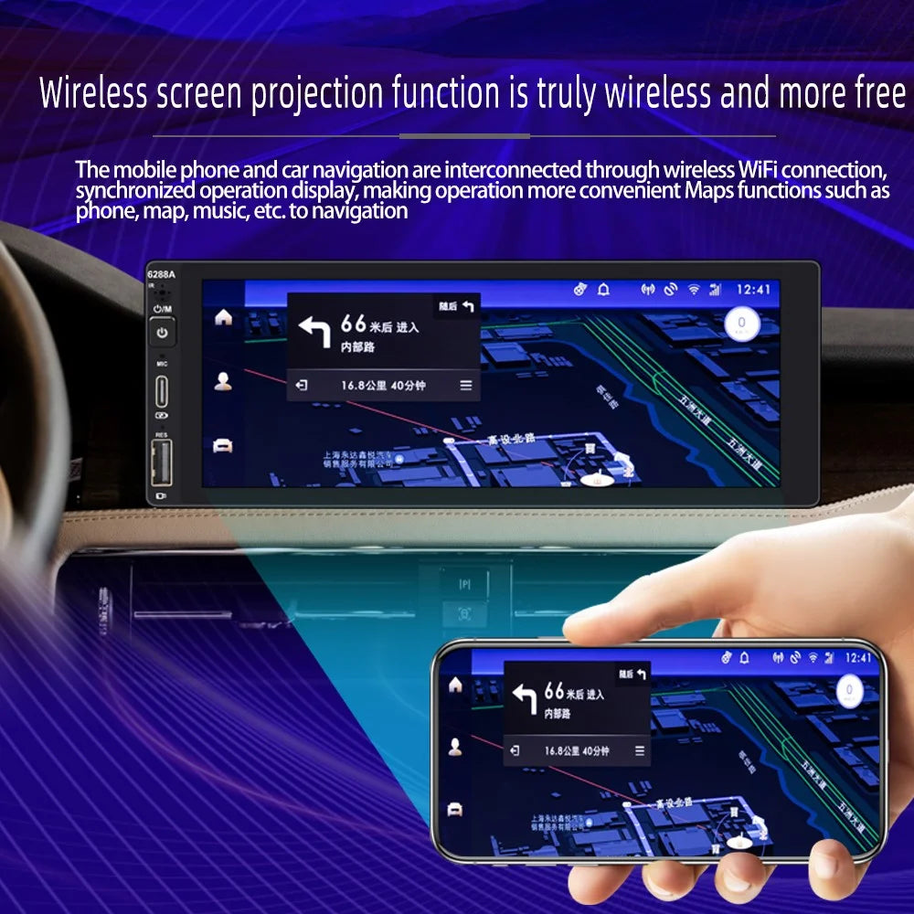 6288A 6.9-inch IPS Screen Android Wireless Car Play Mobile Phone Bluetooth-compatible Player 2+32G - 7