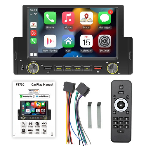 F170C 6-inch Car Play Bluetooth-compatible Car MP5 Player with Dual USB Car FM Radio - 1
