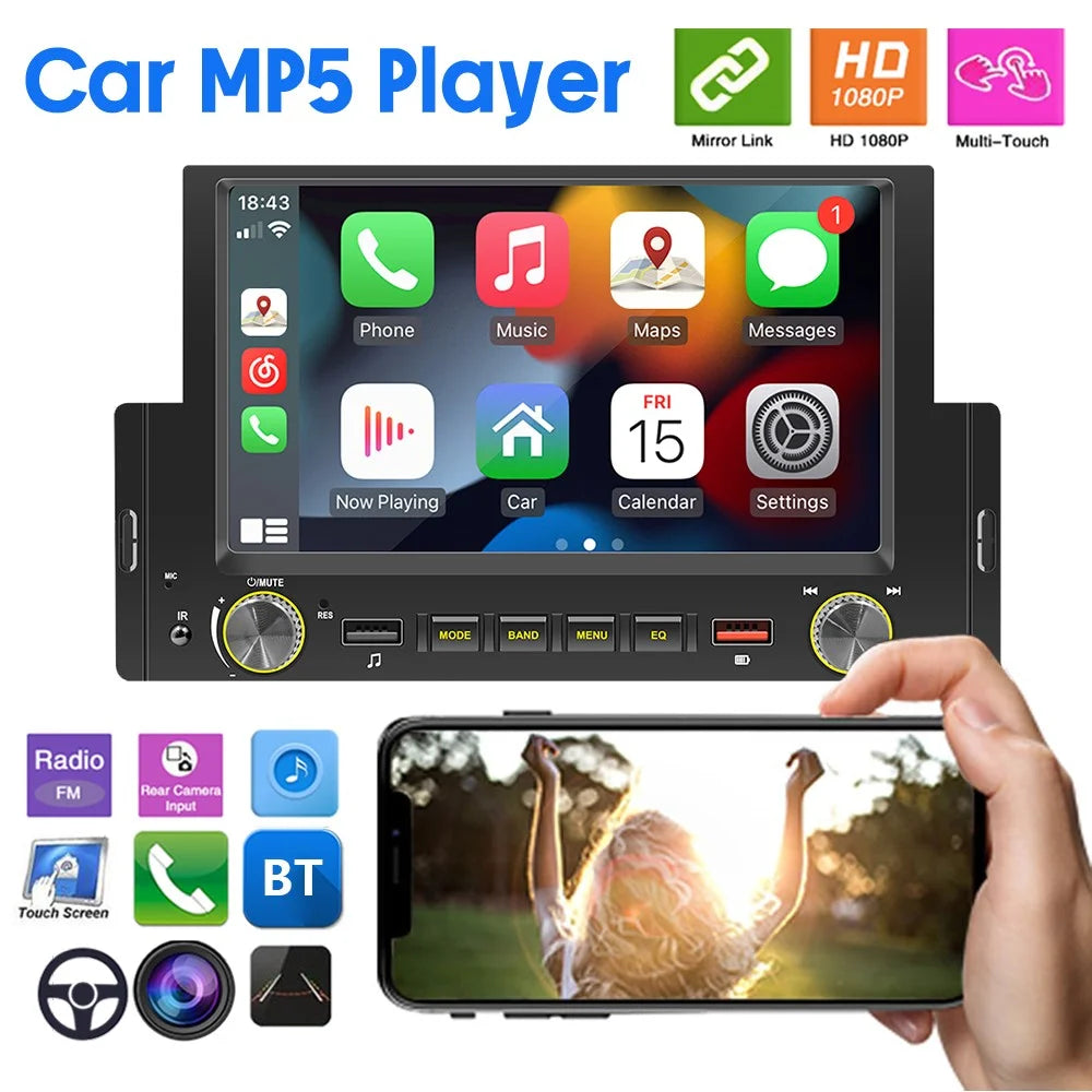 F170C 6-inch Car Play Bluetooth-compatible Car MP5 Player with Dual USB Car FM Radio - 2