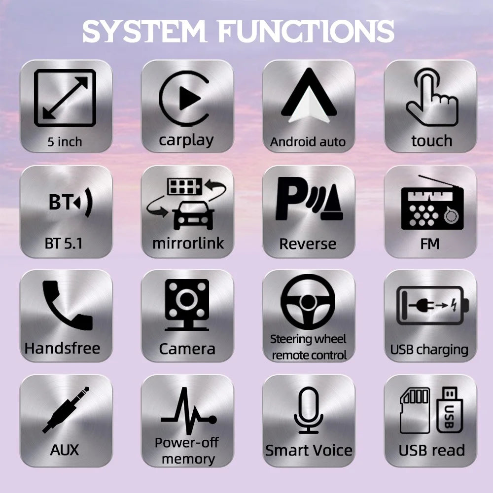 SWM151C 5-inch Display Car Play Mobile Phone Interconnection Car Bluetooth-compatible MP5 Player - 4
