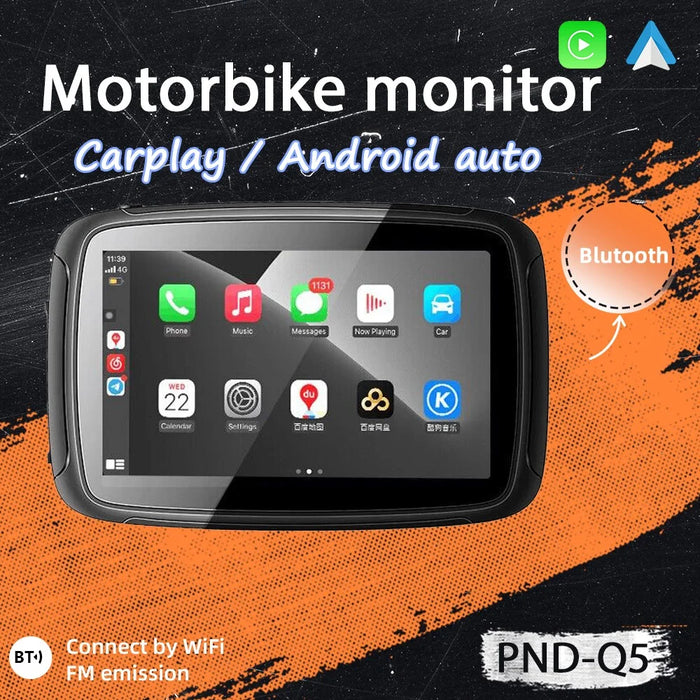 PND-Q5 5-inch Wireless Car Play Portable Motorcycle Navigator Bluetooth-compatible HD Video Playback - 3