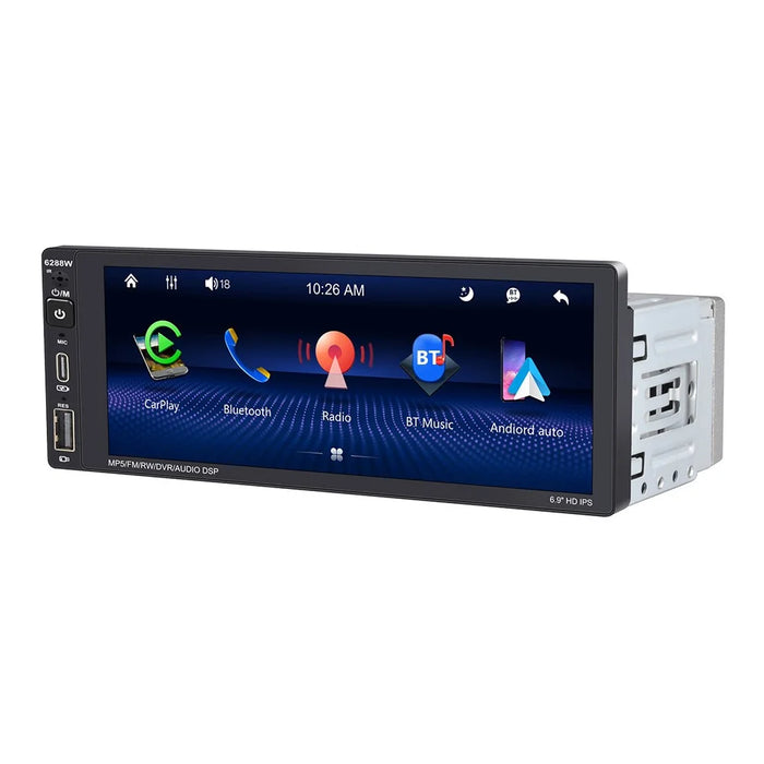 6288W 6.9-Inch IPS Screen Wireless Car Play Single DIN Capacitive Bluetooth-compatible MP5 Player - 1