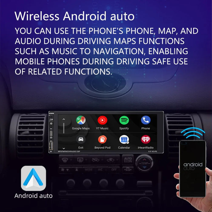 6288W 6.9-Inch IPS Screen Wireless Car Play Single DIN Capacitive Bluetooth-compatible MP5 Player - 7