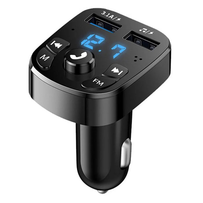 Car Bluetooth-compatible 5.0 FM Transmitter Receiver Bluetooth-compatible Audio Player Car Kit with Dual USB Ports for U Disk/Phone Charger - 1