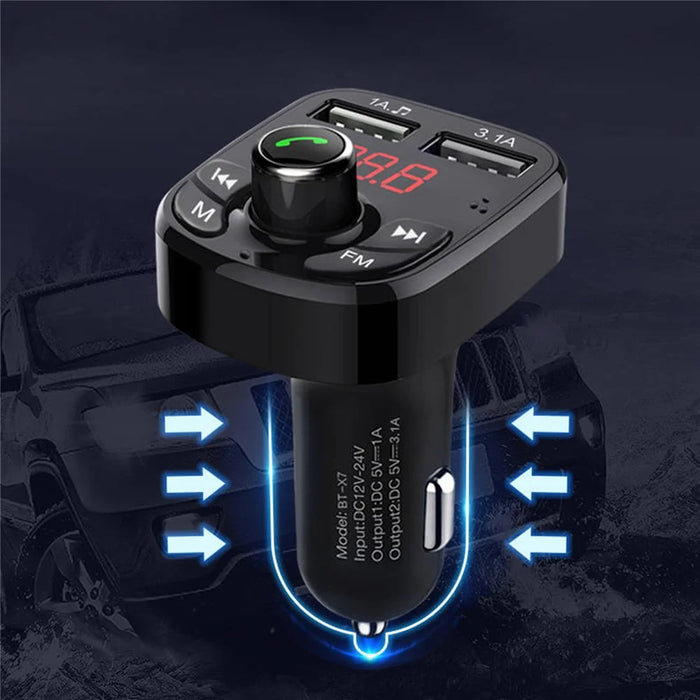 Car Bluetooth-compatible 5.0 FM Transmitter Receiver Bluetooth-compatible Audio Player Car Kit with Dual USB Ports for U Disk/Phone Charger - 4